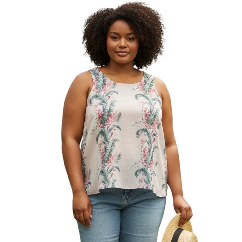 Max Studio Tropical Print Tank Top NWT XL